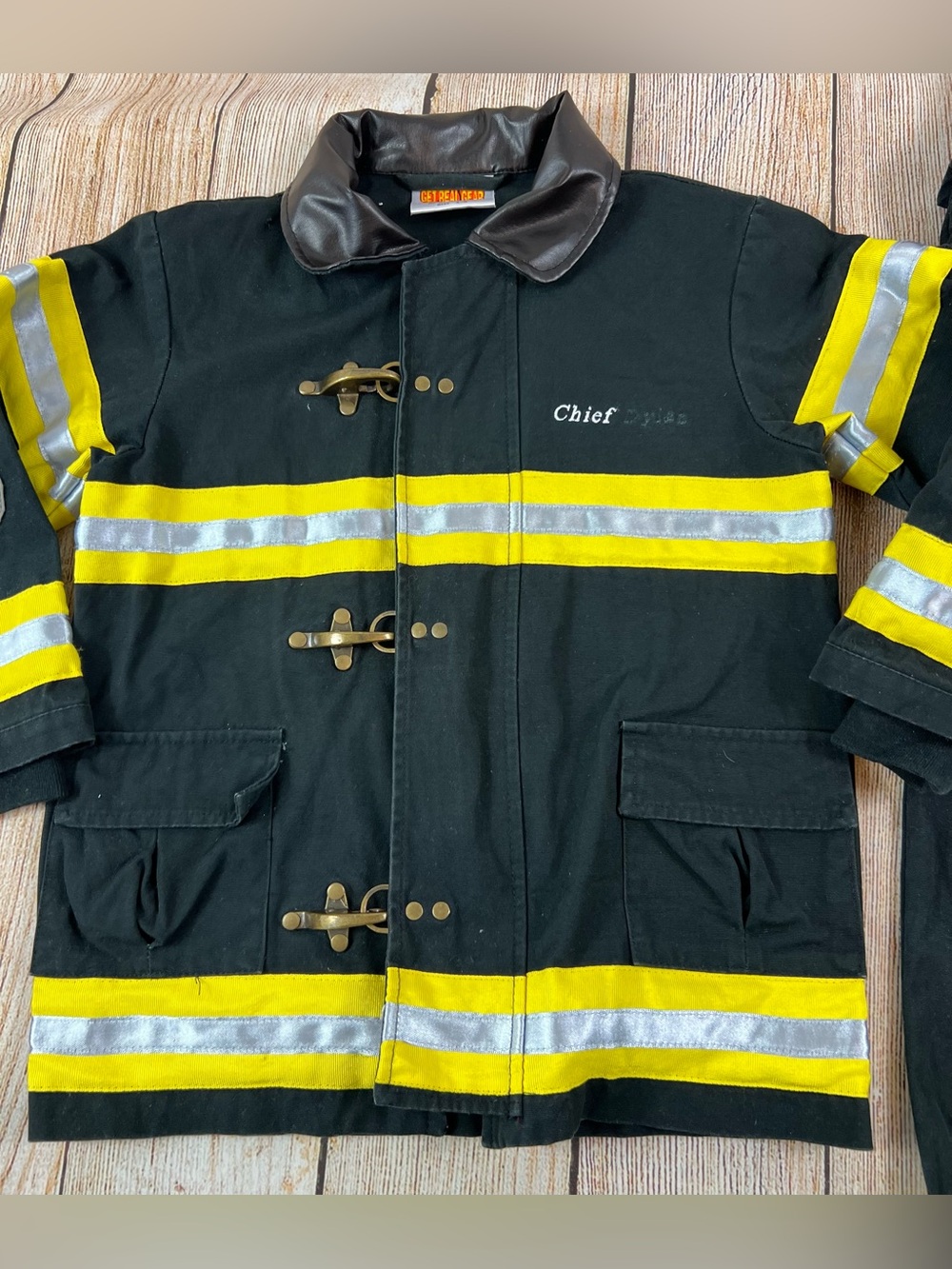 Get Real Gear Firefighter Bunker Pants & Cost Outfit Kids 4-6 Dress Up Fireman - Picture 2 of 11